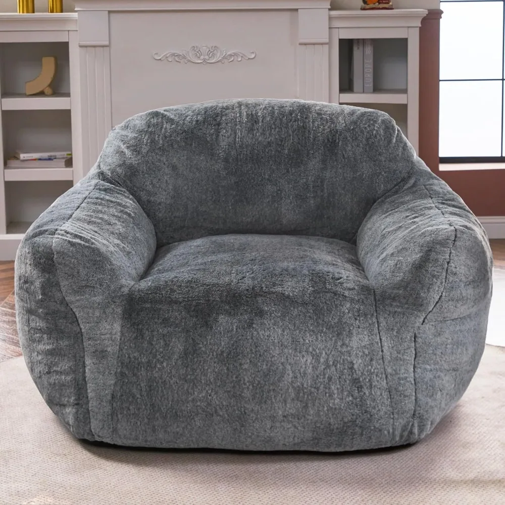 Giant Bean Bag Chair,Bean Bag Sofa Chair with Armrests, Bean Bag Couch Stuffed High-Density Foam, Plush Lazy Sofa Comfy Chair