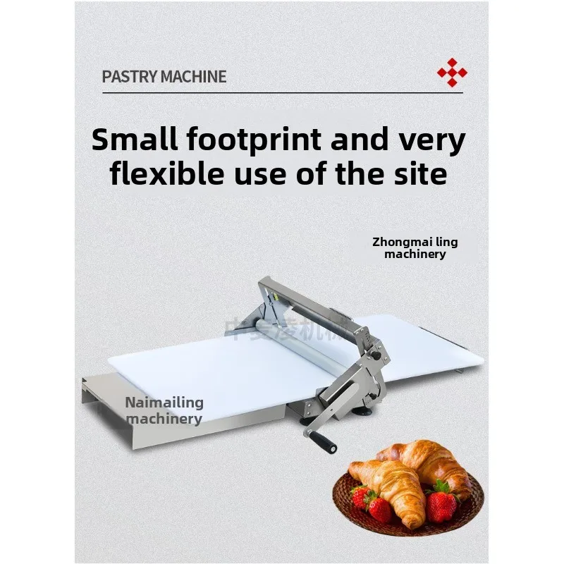 Stainless Steel Hand-cranked Table Top Save Space Bread Dough Pastry Making Machine Croissant Opener