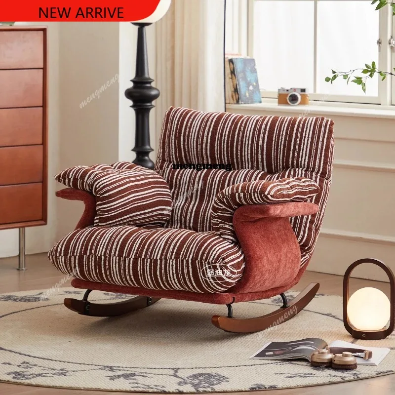 

F182 Одиночное винтажное кресло-качалка, балкон середины века, минималистичный дизайн, кресла для гостиной, креативная мебель для зала