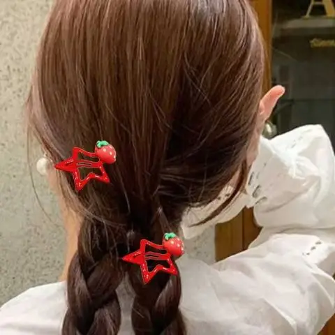 5 uds estrella de cinco puntas horquilla niños estrella fresa BB Clips flequillo pinzas para el cabello rotas accesorios para el cabello de bebé para la frente de las niñas