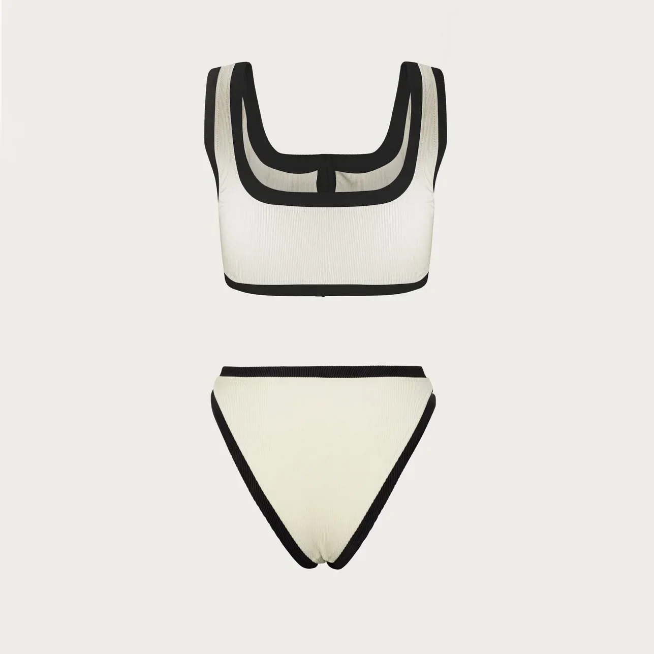 비키니 여성의 우아한 럭셔리 투피스 수영복 여성 빈티지 컬러 대비 별도의 수영복 솔리드 여름을 밀어