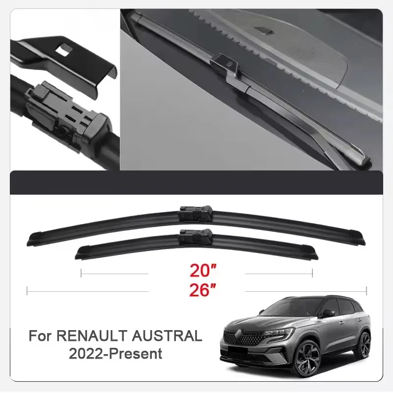 

2PCS Car Wiper Blades for RENAULT AUSTRAL,CAPTUR,CLIO,GRAND KOLEOS,Front Windscreen Windshield Double Rubber Car Accessories ﻿