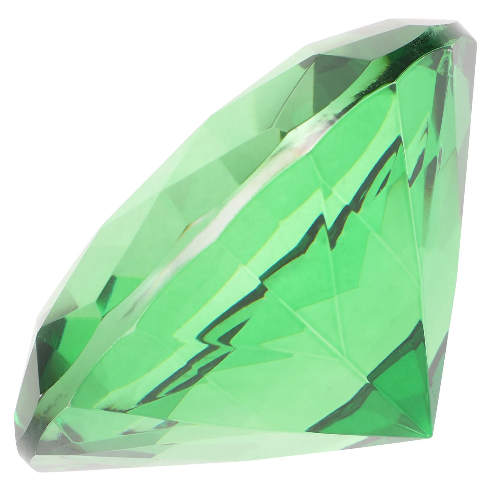Faux diamant vert en verre de qualité supérieure, 2 pièces, ornement pour mariage, anniversaire, décoration de maison, brillant