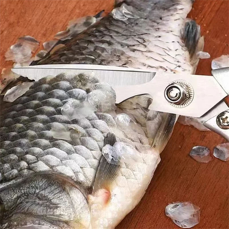Multifunctional 1PC Stainless Steel Scissors Kitchen Scissors Household Kill Fish Cut Vegetables Roast Broiler Bone Scissors