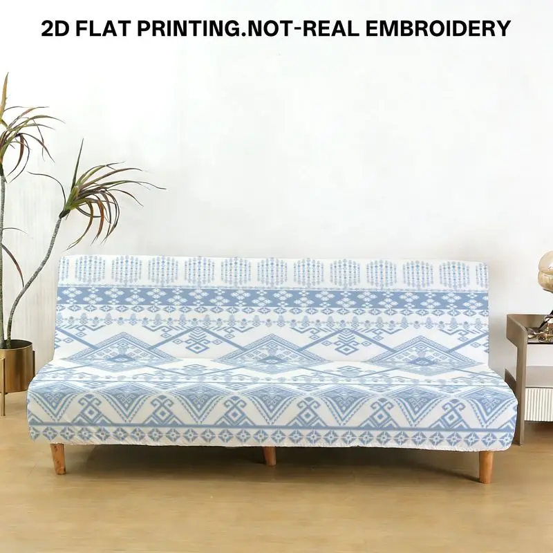 

Чехол на диван-кровать светло-голубой с геометрическим узором, эластичное покрывало на диван, подходит для дивана-кровати в гостиной, спальне