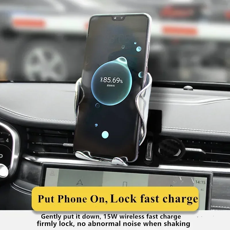 2017-2021 For Jaguar XF Mobile Phone Holder Wireless Charger Car Mount Navigation Bracket GPS Support 360 image 3