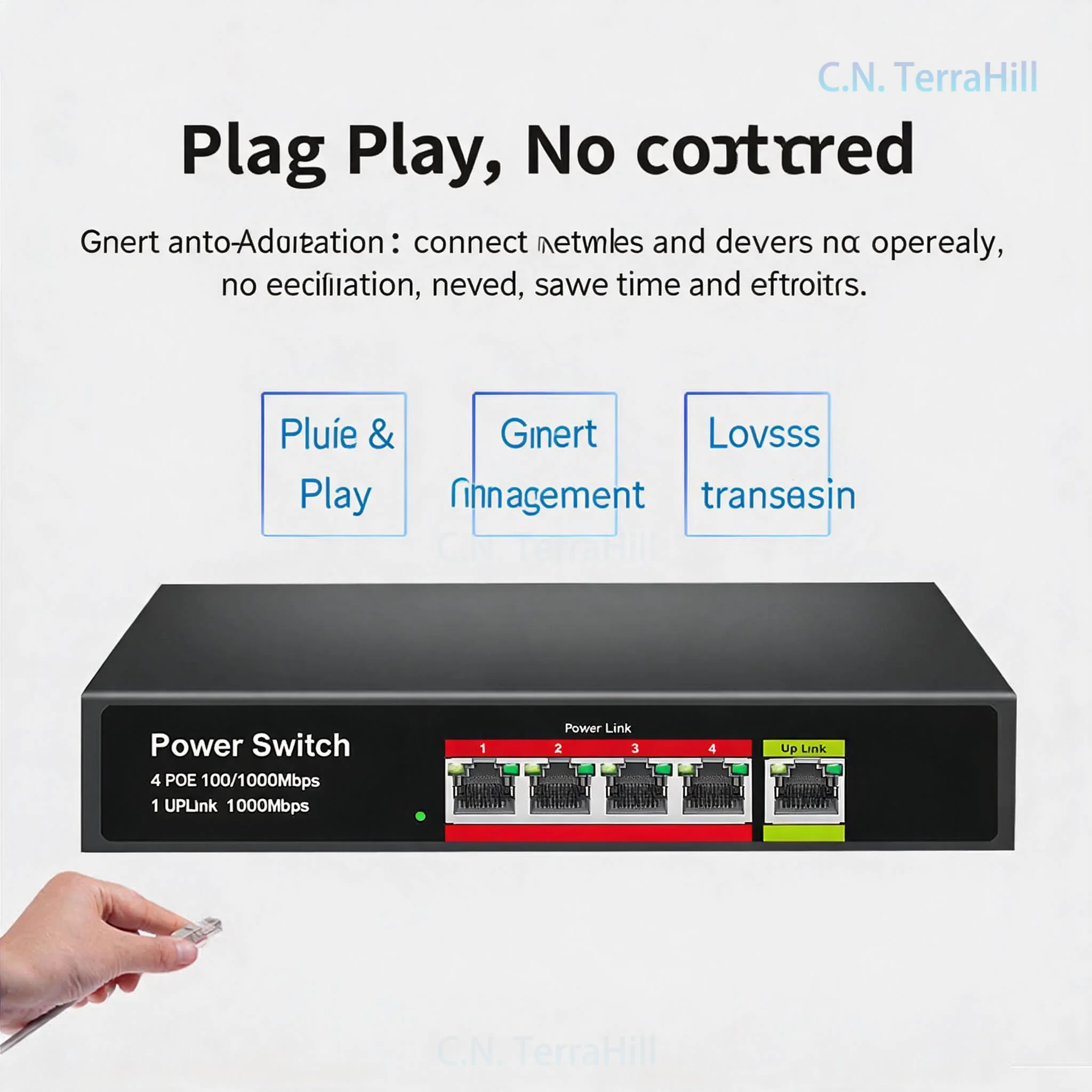 Network Switch 5 8 16 24 Port PoE Switch 15V 24V 48V Gigabit Ethernet Splitter IEEE 802.3af/at