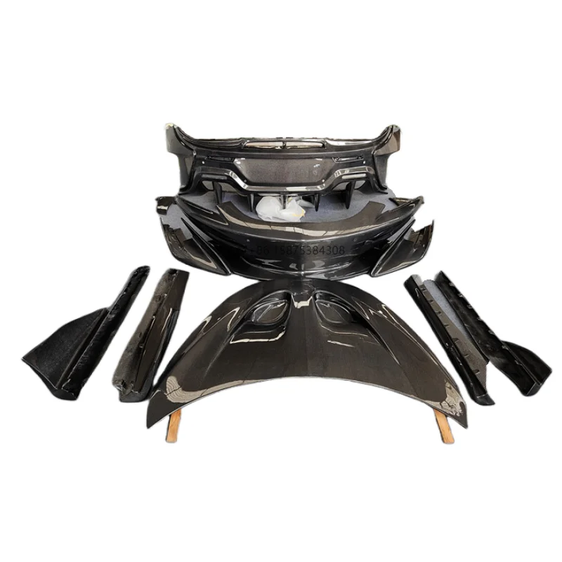 for Mclaren 540C 570S 570GT Upgrade 600LT Style All Carbon Fiber Front and Rear Bumpers Front Cover Side Skirts Body Kit