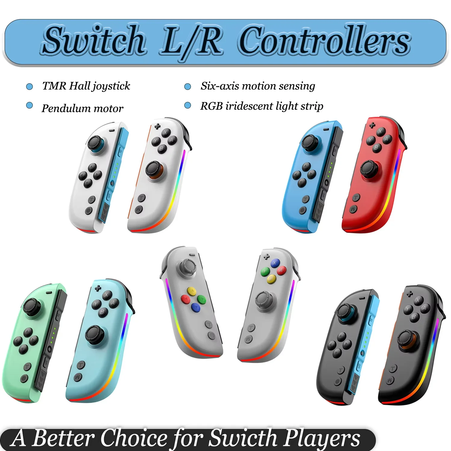 

Wireless Controller For Nintendo Switch NS/OLED/LITE Gamepad Joystick Dual Vibration Turbo Remote Control 6 Axis Gyro L/R Joypad