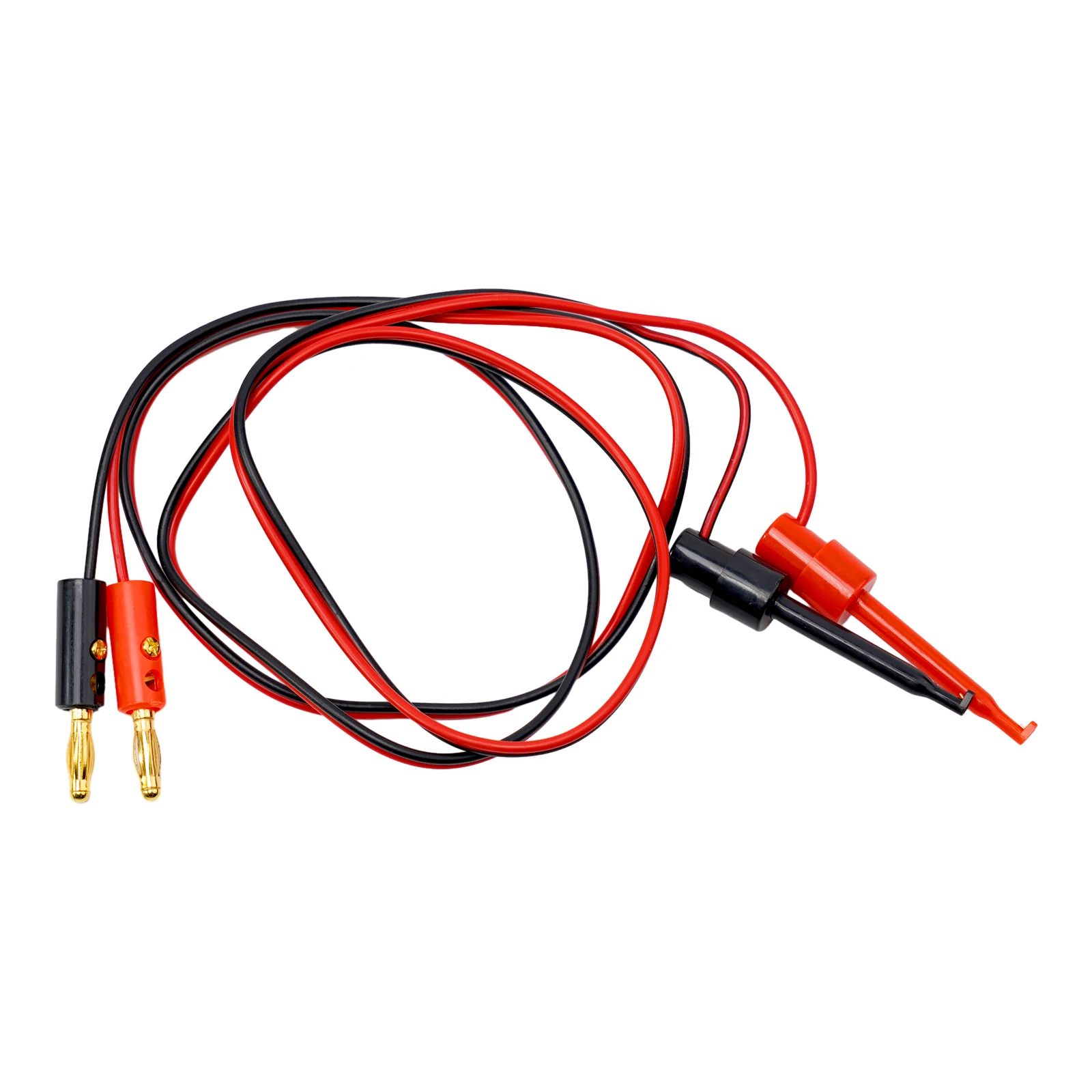 2PCS 4mm Banana Plug To Test Hook Clips 4mm Banana Plug Connector To Hook Clamp Adapter For Multimeter Test Leads