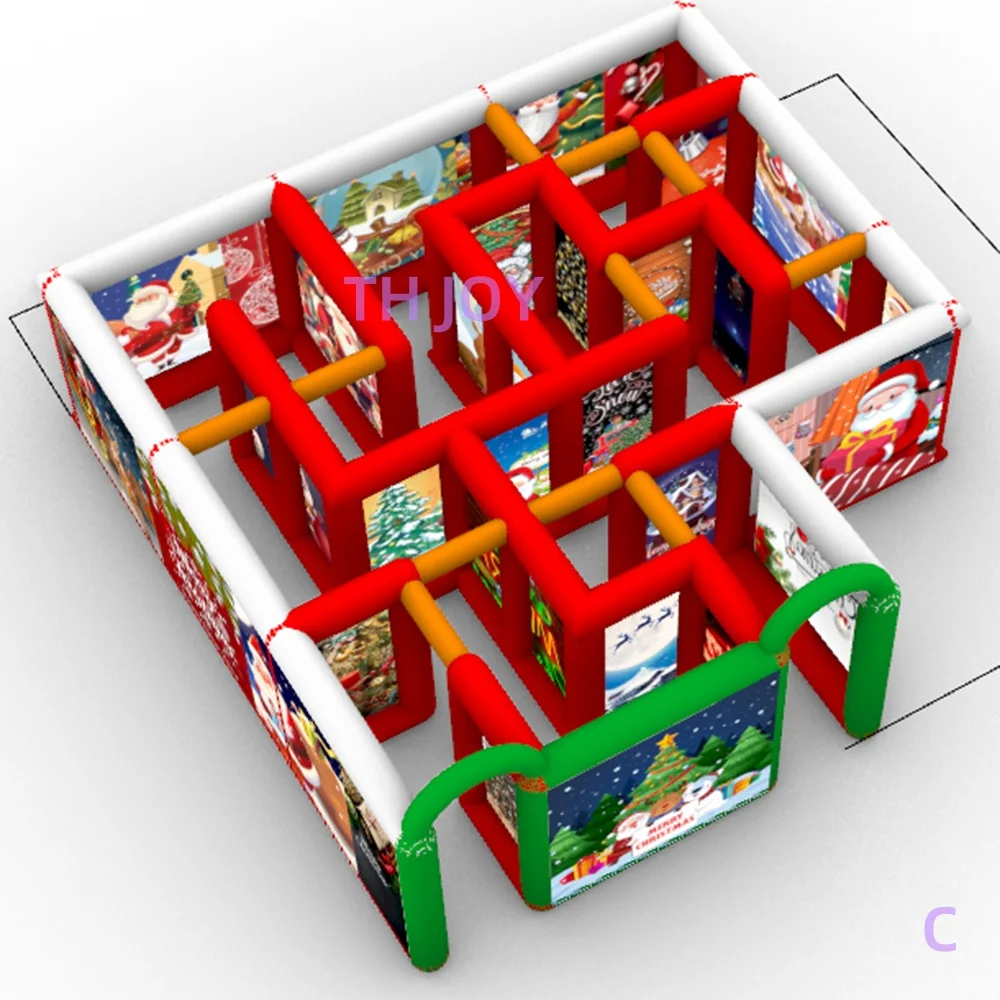 Bateau aérien rapide à porte, location de fête labyrinthe gonflable de noël 6x6m, jeux d'étiquettes laser gonflables, maison amusante à vendre