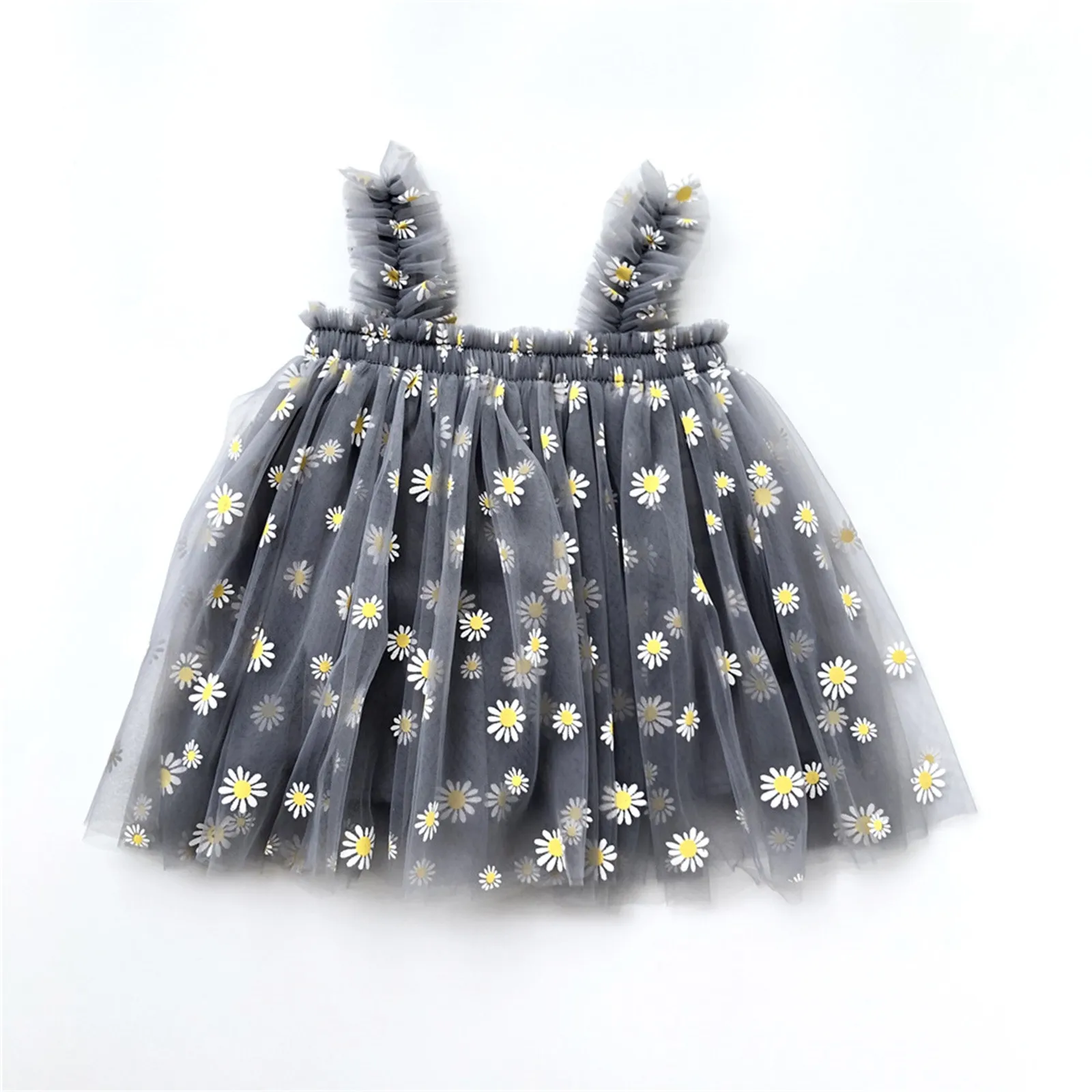 6M-5Y Summer Toddler Kid Baby Girls Tulle Dress Daisy Dresses For Girls Party Beach Holiday Clothes Fashion Hot New Summer 2024