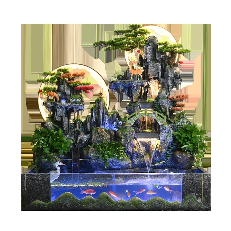 Rockery landscaping decoration rockery flowing fountain outdoor balcony circulating water landscape