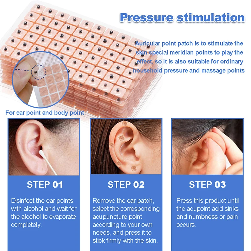60/300 Stickers Ear Point Stickers Ear Pressure Stickers Acupuncture Seed Bead Ear Stickers Massage Ear StickerUniversal Box