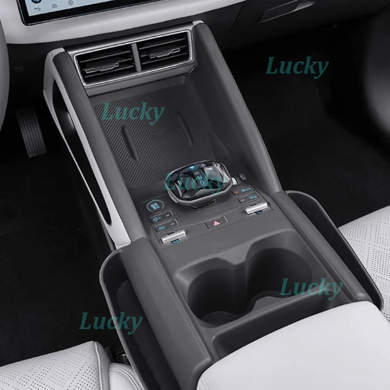 Car Central Console Panel Silicone Storage Box for BYD Yuan UP 2024 Wireless Charging Pad Cup Holder Cover Interior Accessories