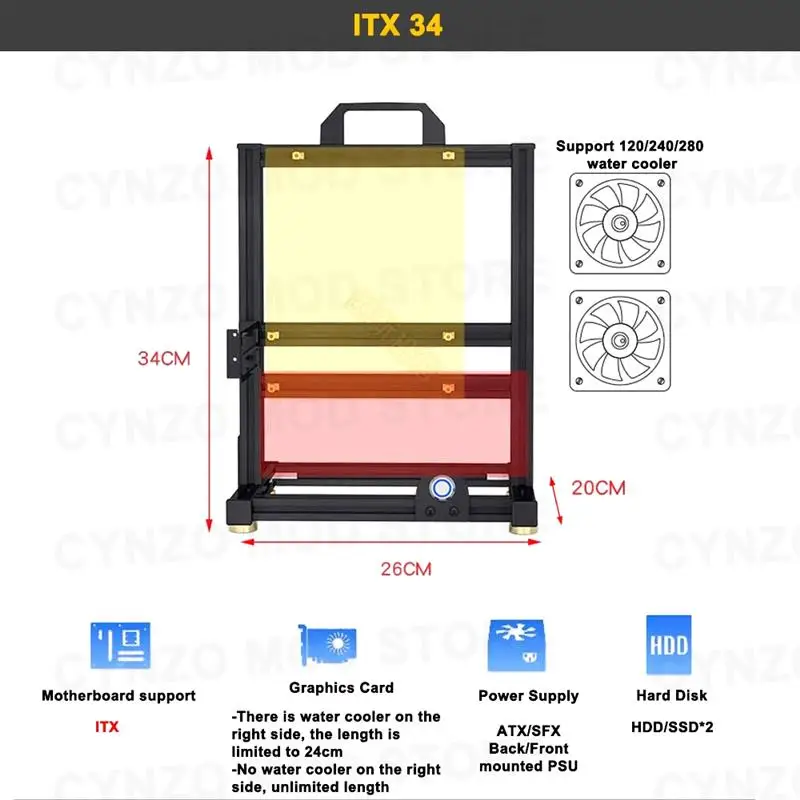 To DIY Gamers Cabinet MOD ITX MATX PC Case Open Frame Aluminum Creative ATX EATX Tower Desktop Gaming Computer Chassis Rack