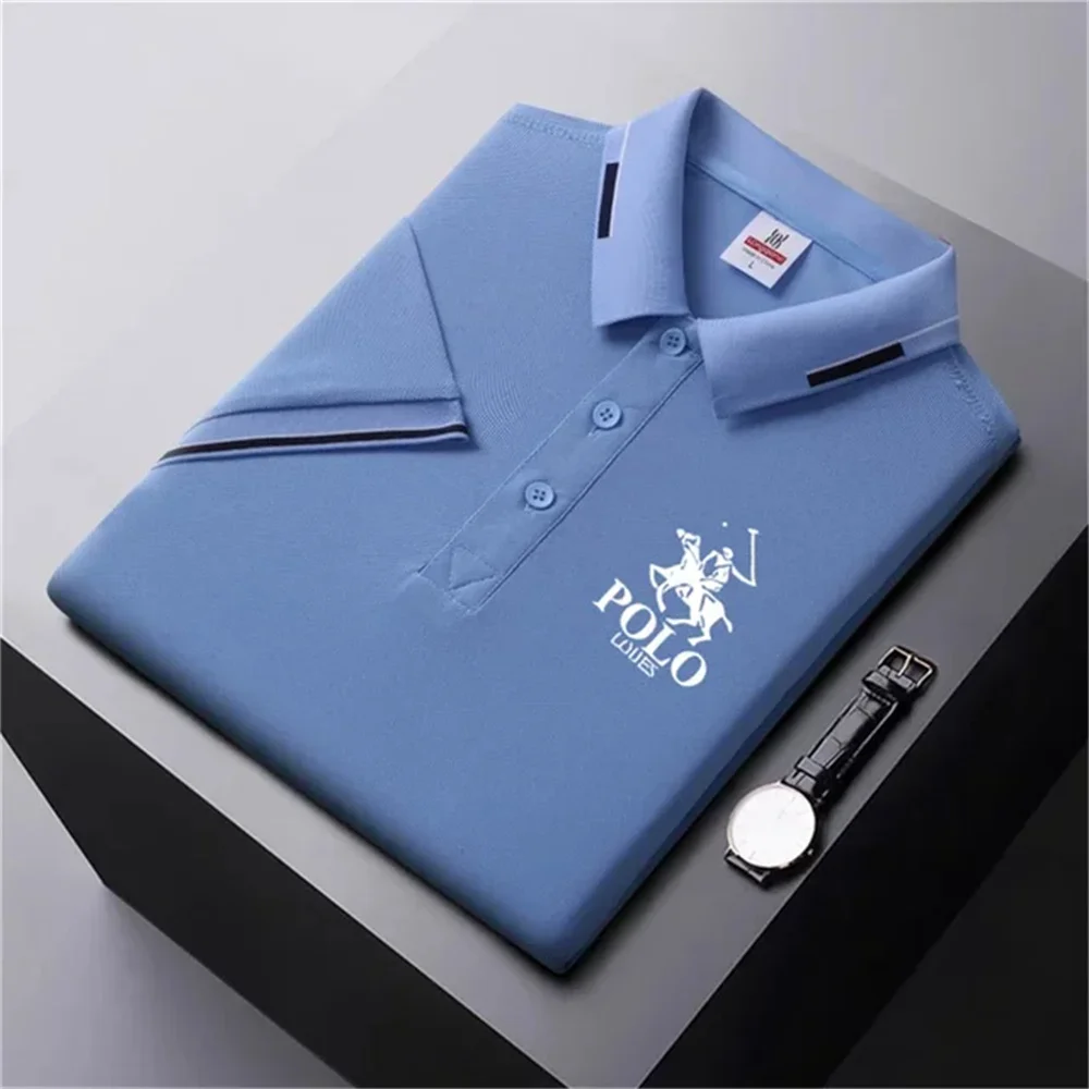 Men's short-sleeved polo shirt summer breathable shirt T-shirt high-quality business casual half sleeve comfortable top 2024