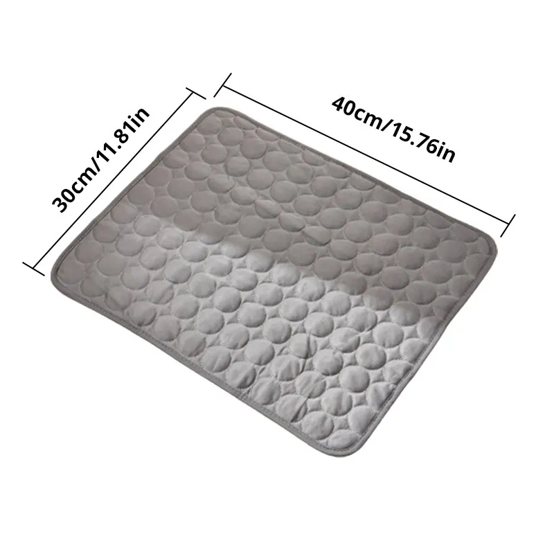 1pc Puppy Grey Ice Silk Cooling Pad Summer Cool Breathable Cooling Washable Reusable Bite Resistance Small Pet Cat Sleeping Pad