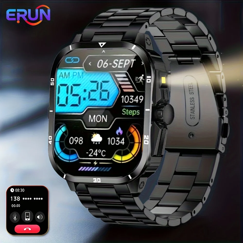 

Outdoor Men'S Smart Watch 2.01 Inch-Hd-Full Touch Screen Display Wireless Call/Answer, Multiple Sports Modes ,Outdoor Information Reminder,Weather Forecast,Music Control,Suitable for Iphone and Android