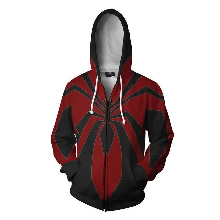 Film Spider Miles Morales Costume Cosplay stampa 3D giacca con cerniera film felpa con cappuccio cappotto felpe con cappuccio abbigliamento di