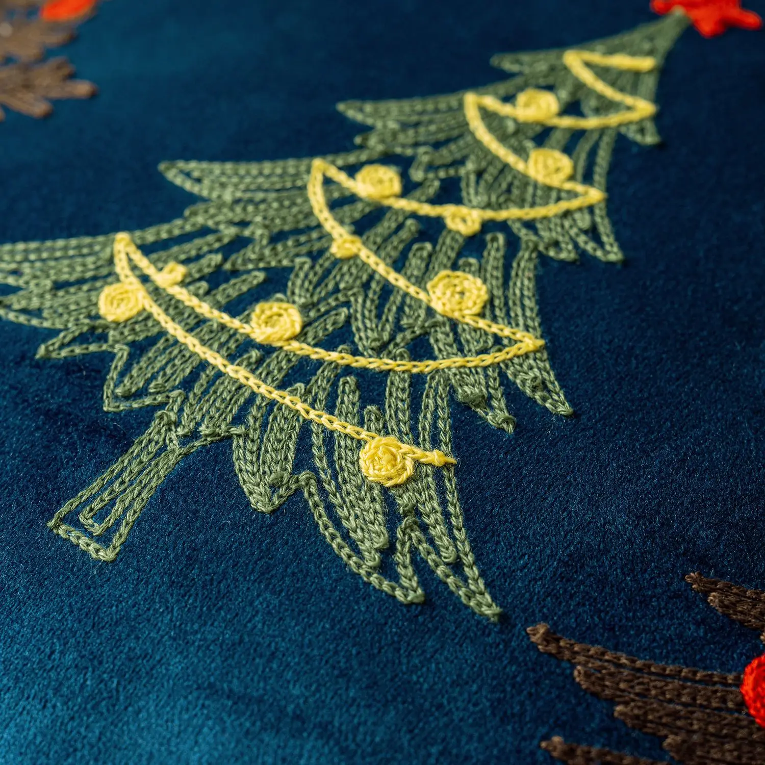 45x45cm Weihnachtsbaum bestickter Kissenbezug Cojines kurzer Plüsch Weihnachten Wohnzimmer dekorativer Heimsofa-Überwurf-Kissenbezug – Detail 12