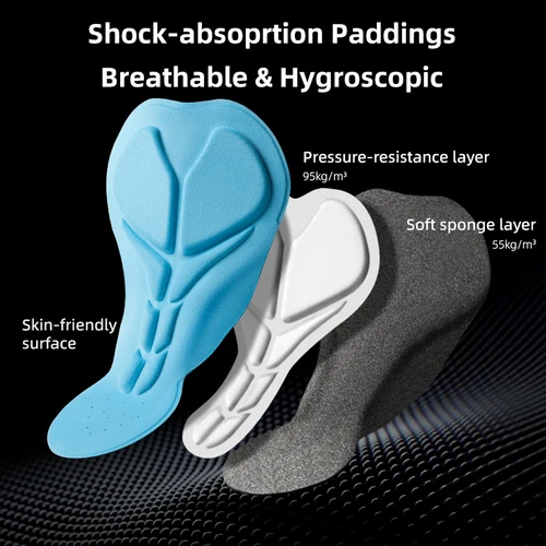 Imagen 2 del producto ROCKBROS Ciclismo Calzoncillos Livianos de Alta Elasticidad Secado Rápido Transpirable Ropa Interior Cojín de Espuma de Protección bermudas de Ciclismo para Hombres