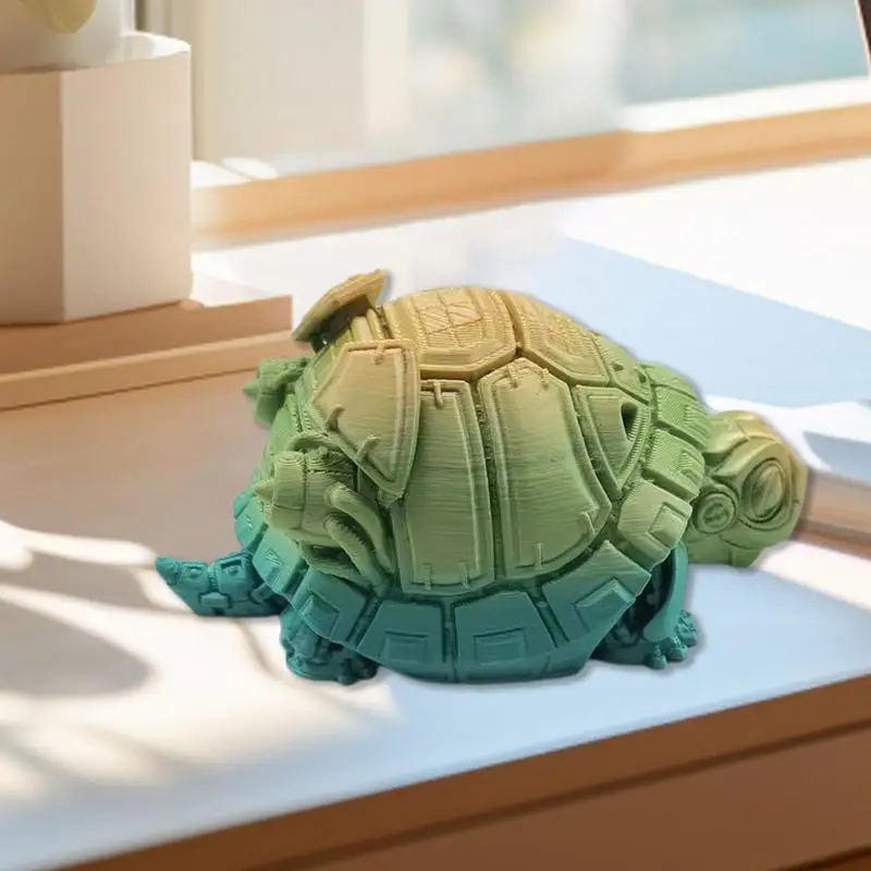 Gelede 3D-geprinte schildpad Scharnierende fidgetfiguren Zeeschildpadfiguur Gelede fidgetspeelgoed Gezamenlijke mobiliteit Executive bureau