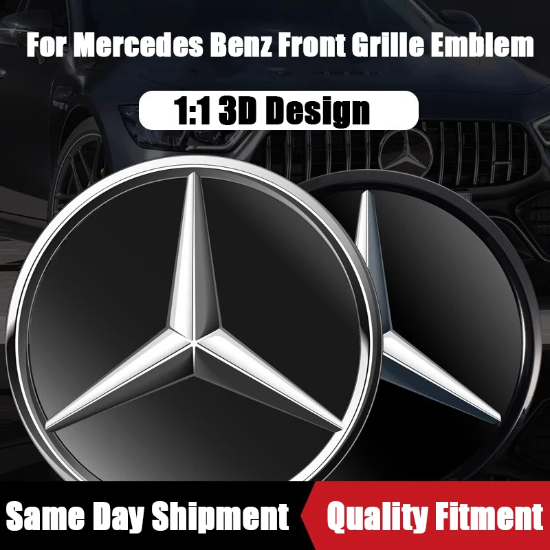 Chrom schwarz 3d Spiegel Emblem für Mercedes Benz a b c e s gla glb glc gle gls glk slk sl ml-Klasse