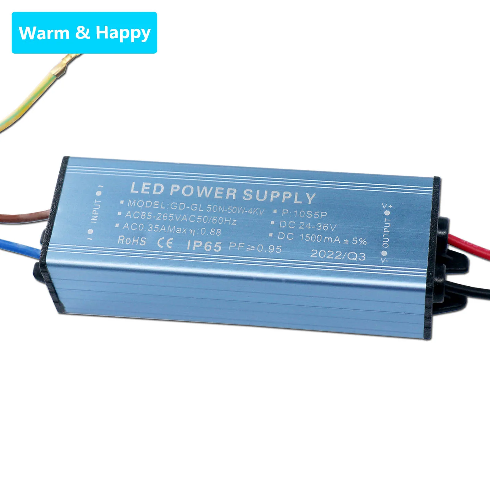 LED Waterproof Isolation Driver 50W AC85-265V Power Supply Constant Current Voltage DC24-34V LED Lighting Transformer DIY