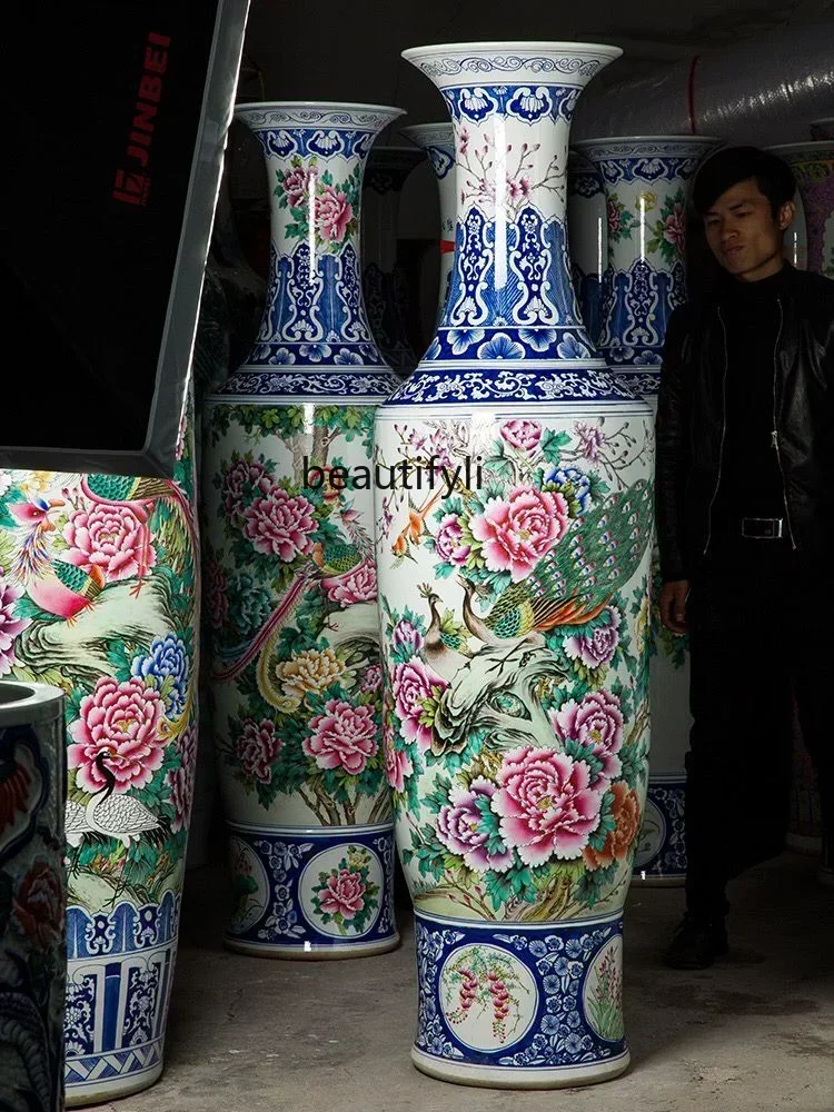 l Famille Rose Ручной рисунок Ronghua Fugui Гостиная и пол в отеле Керамические вазы Украшения