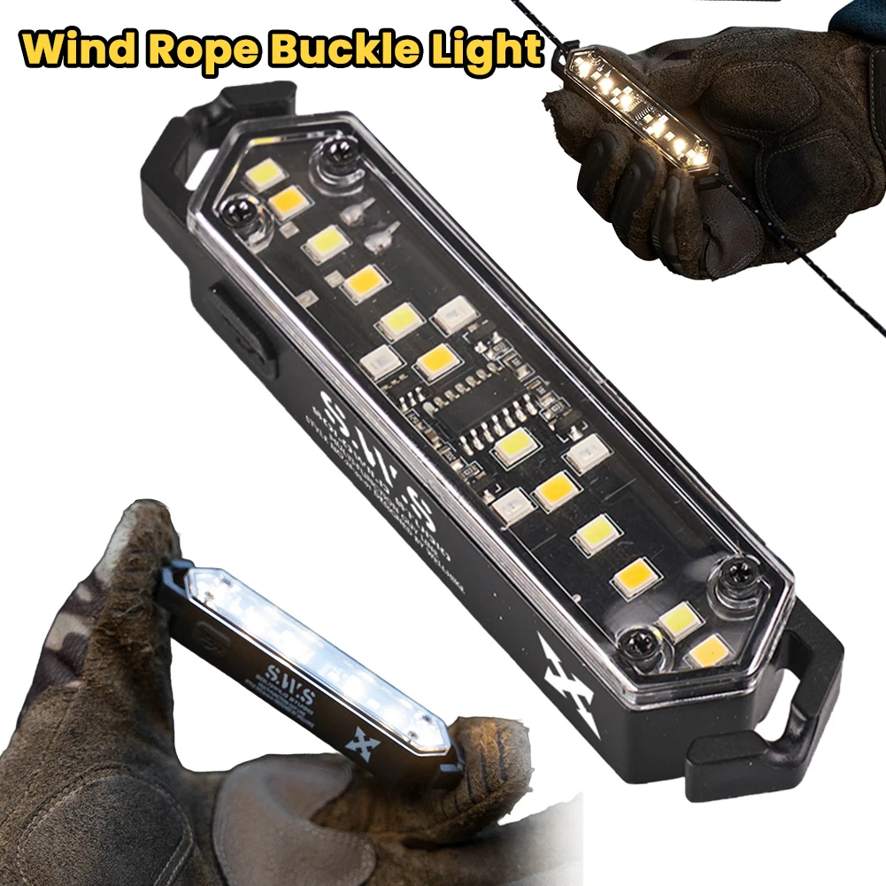 

Wind Rope Buckle Light IPX4 Waterproof Tent String Lamp Stepless Dimming Wind Rope Decoration Light for Outdoor Camping Picnic