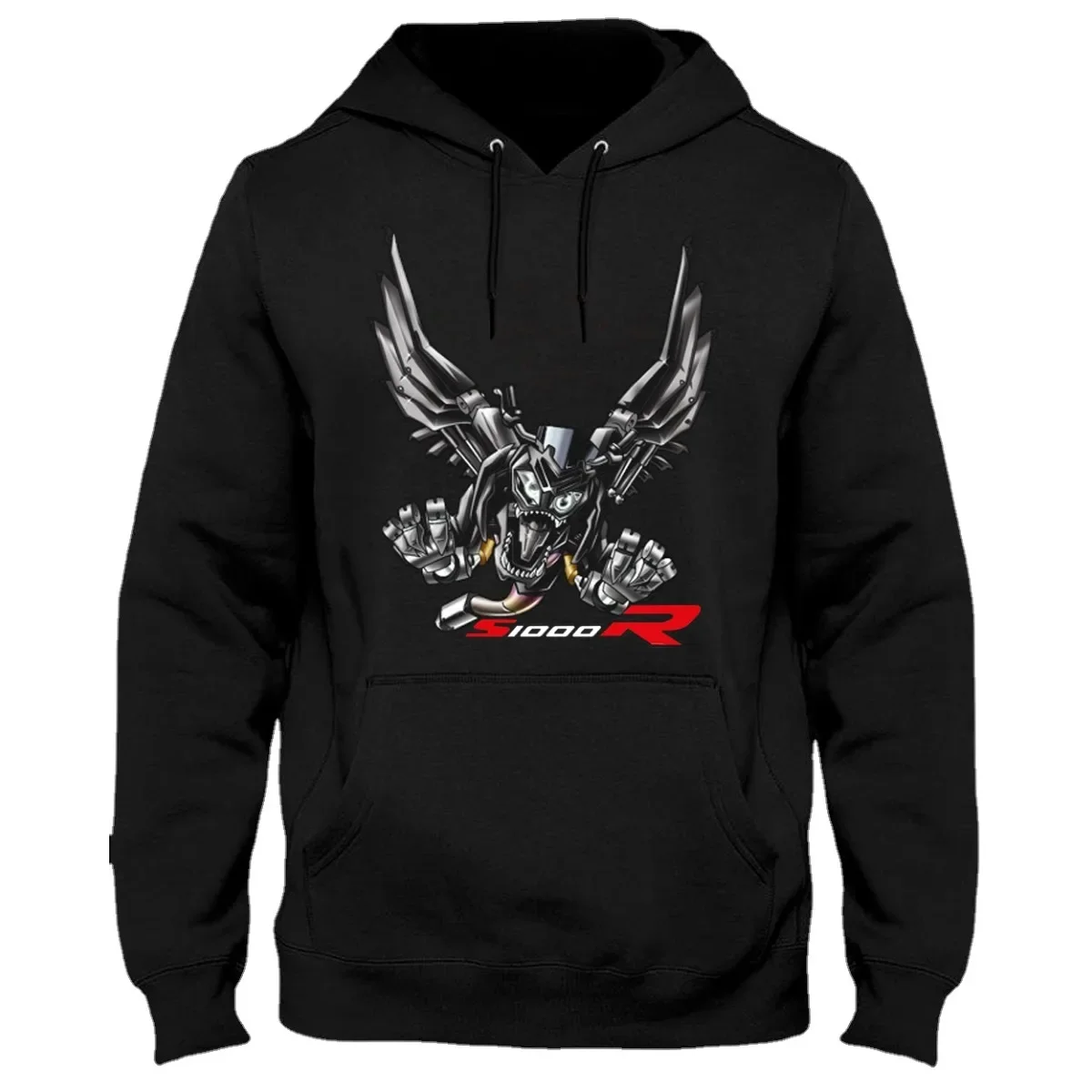 Classic German S1000R Motorcycle Dragon Inspiration Pullover Hoodie Comfortable  Cotton Casual Mens Sweatshirts Rider Streetwear