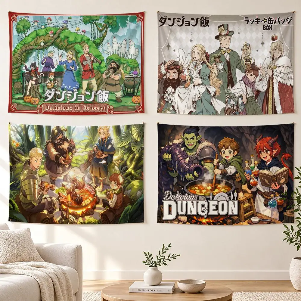 Cartoon Delicious in Dungeon Flags Banner For Bedroom Outdoor Living Room Restaurant Bar Wall Decor Party