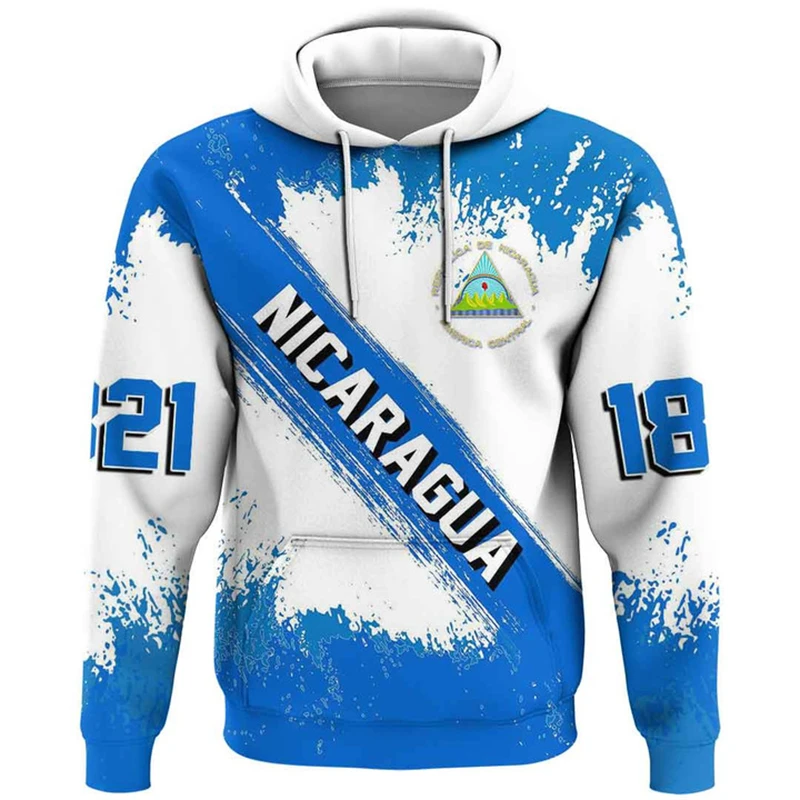 

Nicaragua Flag Map 3D Printed Hoodie For Men Clothes Fashion National Emblem Sweatshirts Casual Male Hoody Women Pullovers Tops