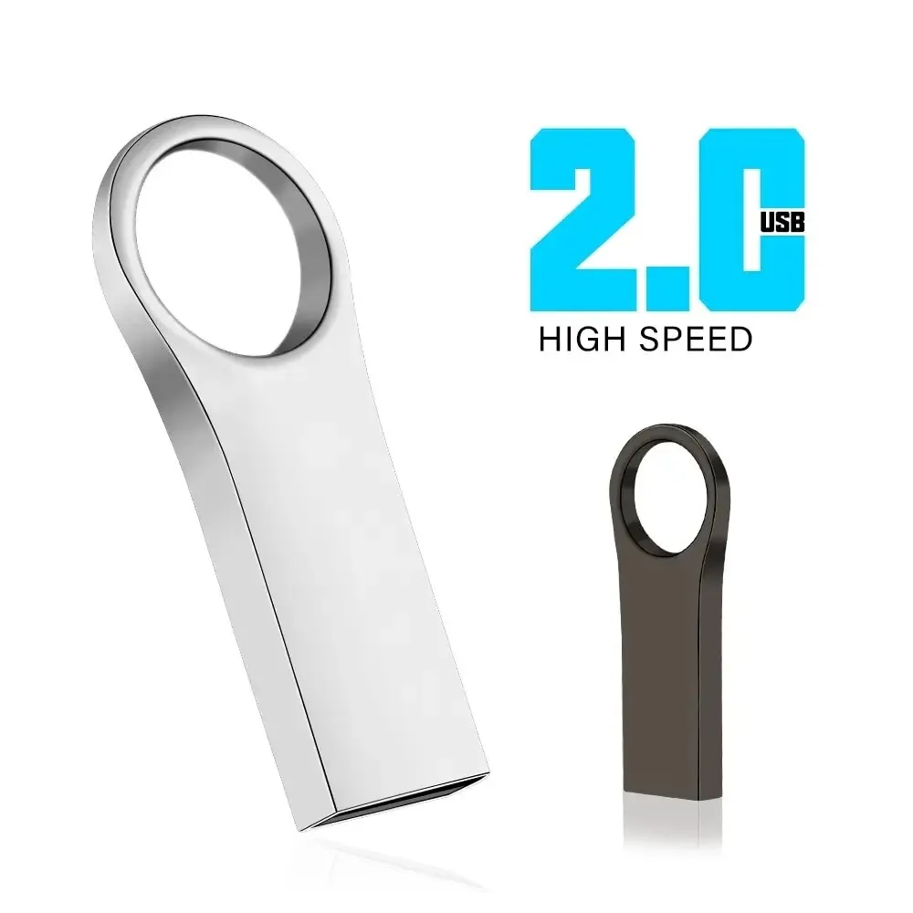 Mini Metal USB Flash Drives 64GB Ring Pen Drive Memory Stick High Speed Storage Devices Black Pendrive Creative Gifts