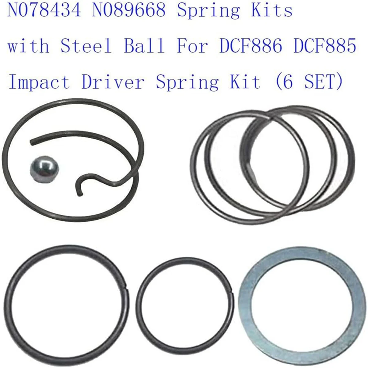 

A002 N078434 Spring Kit for 20V Impact Wrench DCF885 DCF886 Spring and Ball Replacement, Impact Driver Spring Kit 2set