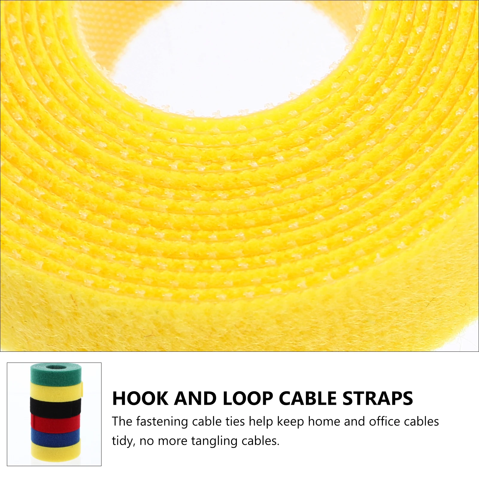 

6 Rolls Hook and Loop Cable Straps Reusable Durable Fastening Cable Ties for Organizing Computer Speaker Microphone Power