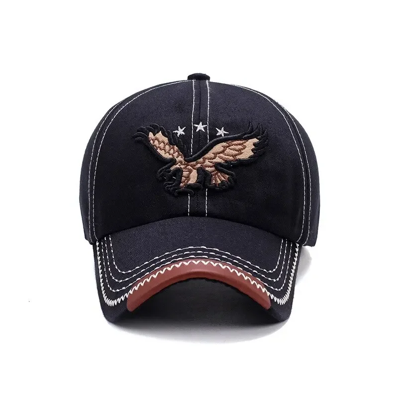 Hats Men\'S And Women\'S Four-Season Shade Baseball Cap Eagle Embroidery Korean Version Trendy Casual Couple Sunscreen Sun Hat