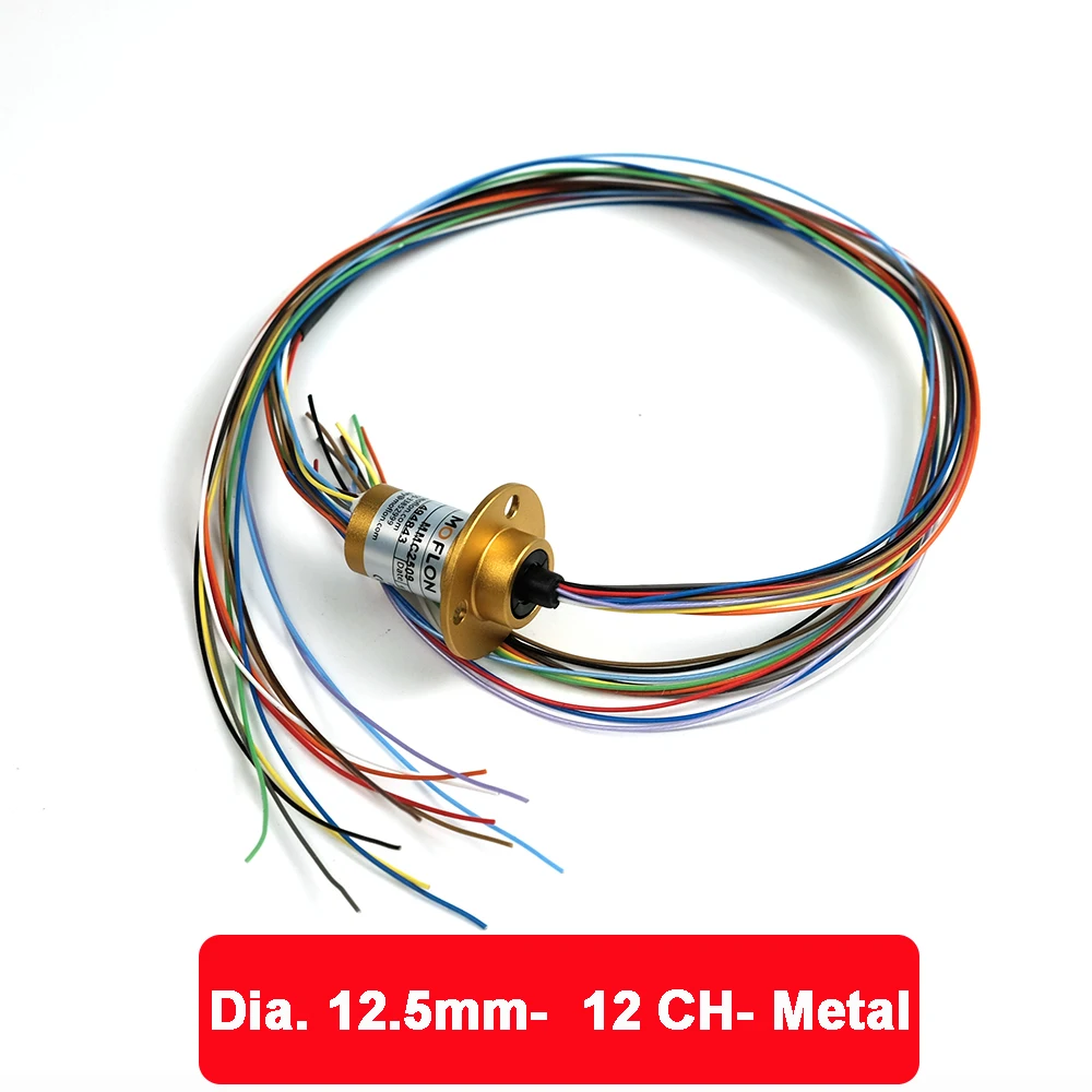 2/4//6/8/12Channel Micro Rotate Slip Ring 2A Diameter 12.5mm For RC Excavator Model DIY PTZ Gimbal Electric Collector Rings