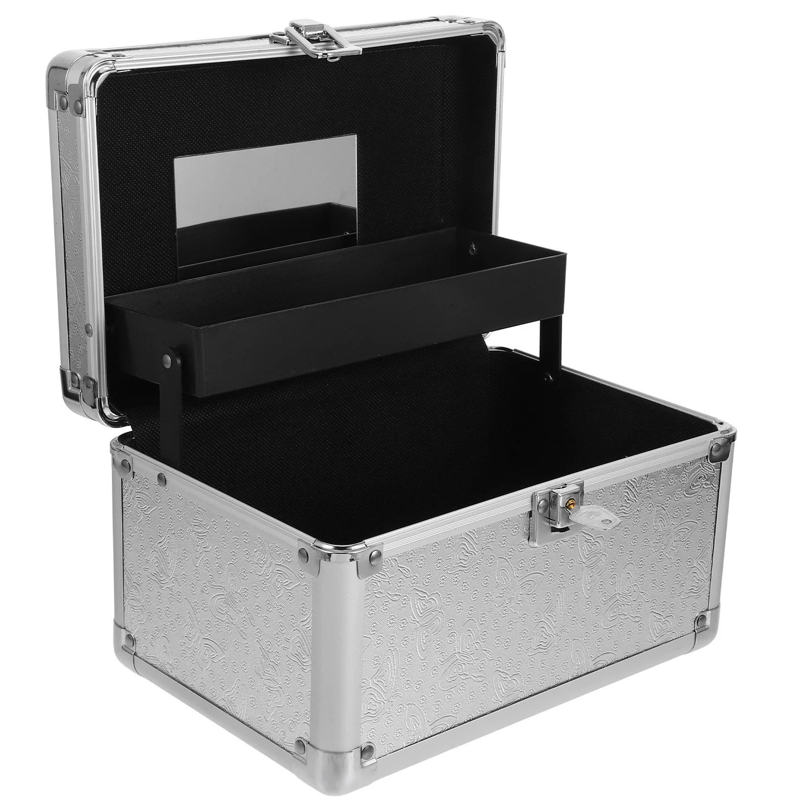 กล่องเก็บไพ่นกกระจอกอลูมิเนียมอัลลอยด์ความจุขนาดใหญ่แบบพกพาอุปกรณ์จัดระเบียบในครัวเรือนอเนกประสงค์เคสที่ทนทาน