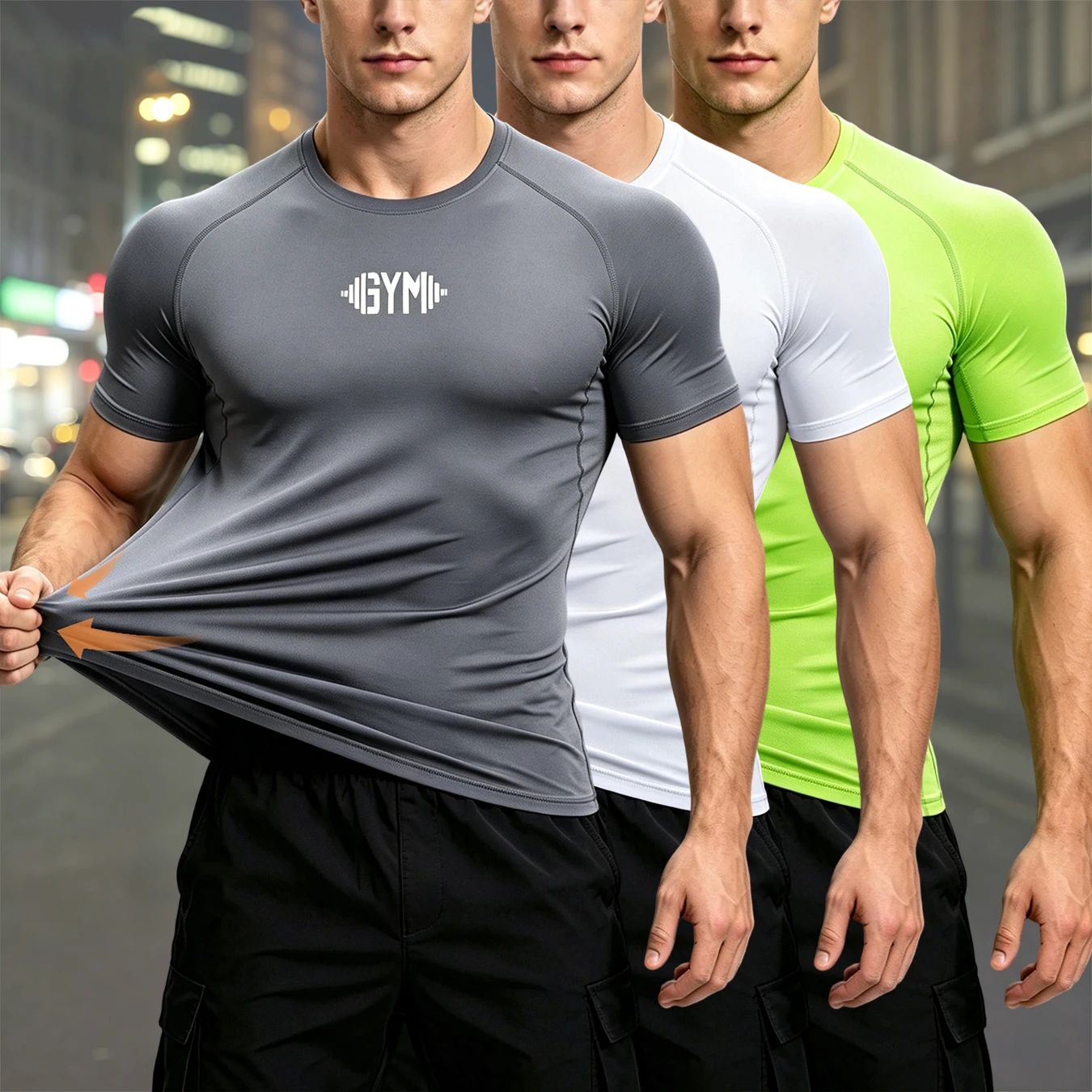 Men's 2/3 Pack Quick Dry Workout T Shirt Graphic Print Crew Neck Short Sleeve Muscle Fit Bodybuilding Gym Tee