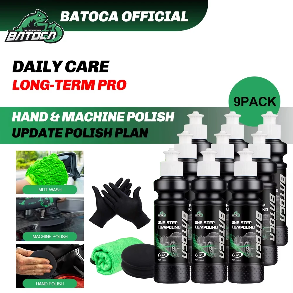 Batoca Auto Wachs 100ml 3 in 1 Einen Schritt Carnauba Wachs Polish Wax Scratch Remover Farbe Pflege Schleifen Verbindung glanz Wachs Polish Kit