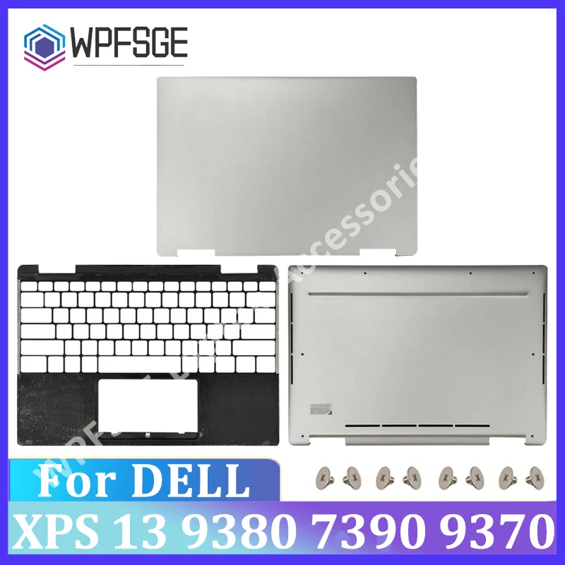 NEW Replace Laptop Case For DELL XPS 13 9380 7390 9370 LCD Back Cover 00D0Y5 Palmrest Upper X3DF2 Bottom Case 0X3DF2 Silver Case