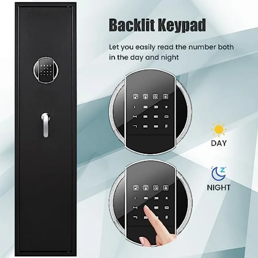 4-5 Gun Safe Gun safes for Home Rifle and Pistols Quick Access Rifle Safes for Shotguns Gun Cabinets with Adjustable Racks Larg