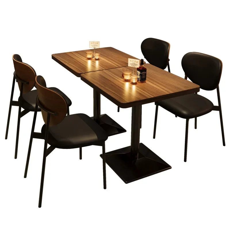 

Прозрачный барный стол и стул в стиле ретро, комбинация бистро, коммерческий обеденный стол и стул, американский обеденный бар, ресторан, однотонный Wo