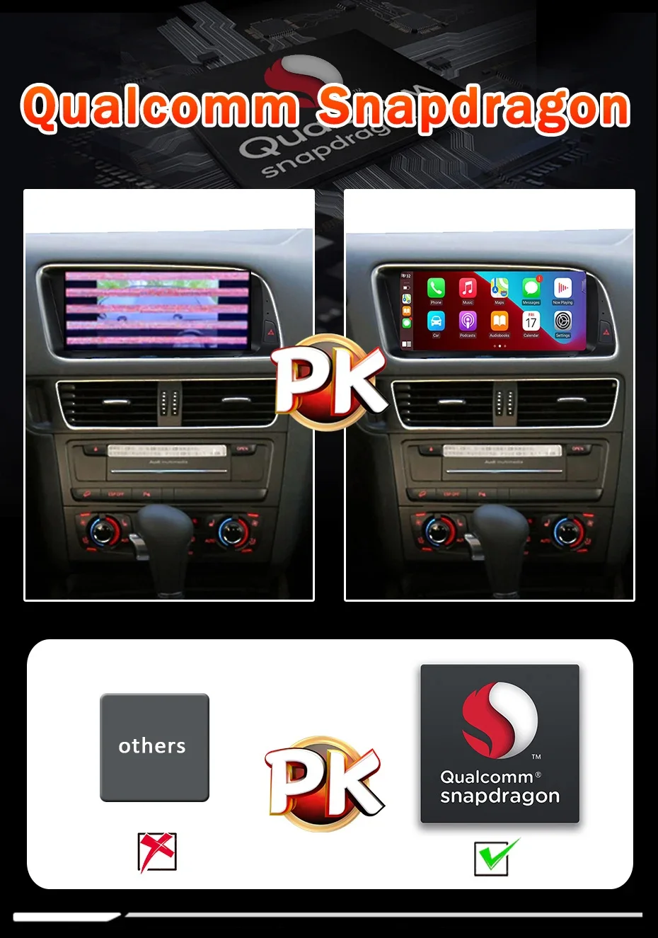 8,8'' Snapdragon 8 CORE Wireless Carplay Android 15 Auto-Radio GPS-Bildschirm für Audi Q5 2009-2016 Autoradio Stereo Multimedia-Player Bluetooth WLAN 4G LTE – Detail 10