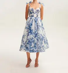 New Fashion Sexy Off Shoulder Printed Strap Slim Fit Dress For Women
