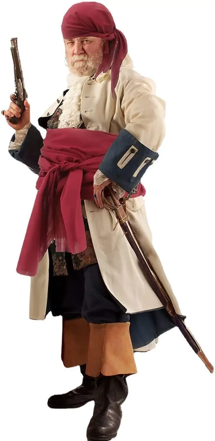 2024 Halloween Pirate Cosplay Costume Hat Head Scarf Belt Medieval Renaissance Vintage Pirates Women Men Headband Waist Belt