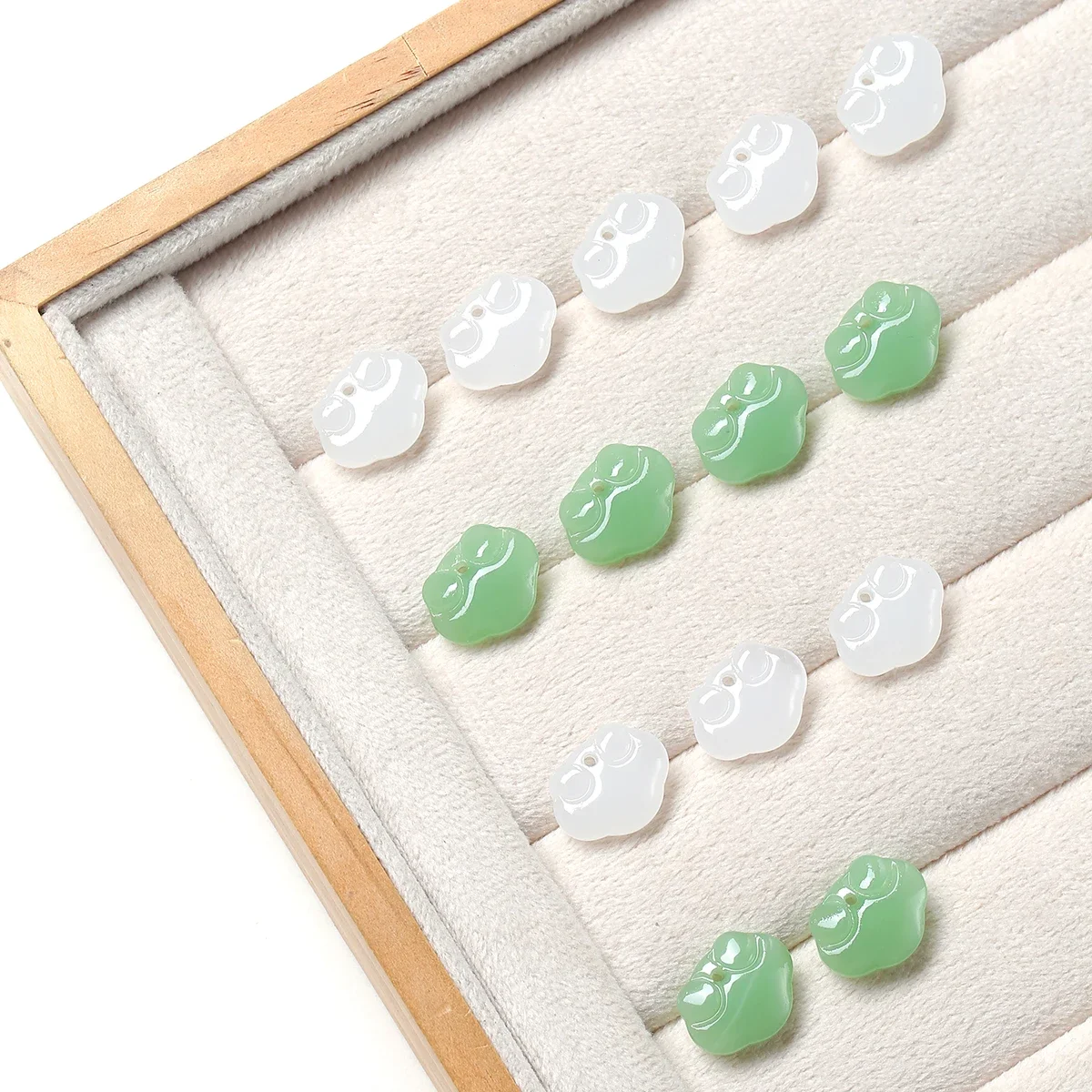 10Pcs Imitation Jade Ruyi Lock Charm Beads 16x12x6mm White Aqua Loose Beads for DIY Bracelet Necklace Jewelry Making Supplies