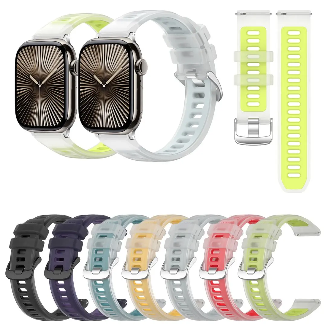 

Желейный силиконовый сменный ремешок на запястье, совместимый с Apple Watch Series 10 9 8 7 6 5 4 3 2 SE 38 40 42 44 41 45 46 Ultra 2 49 мм